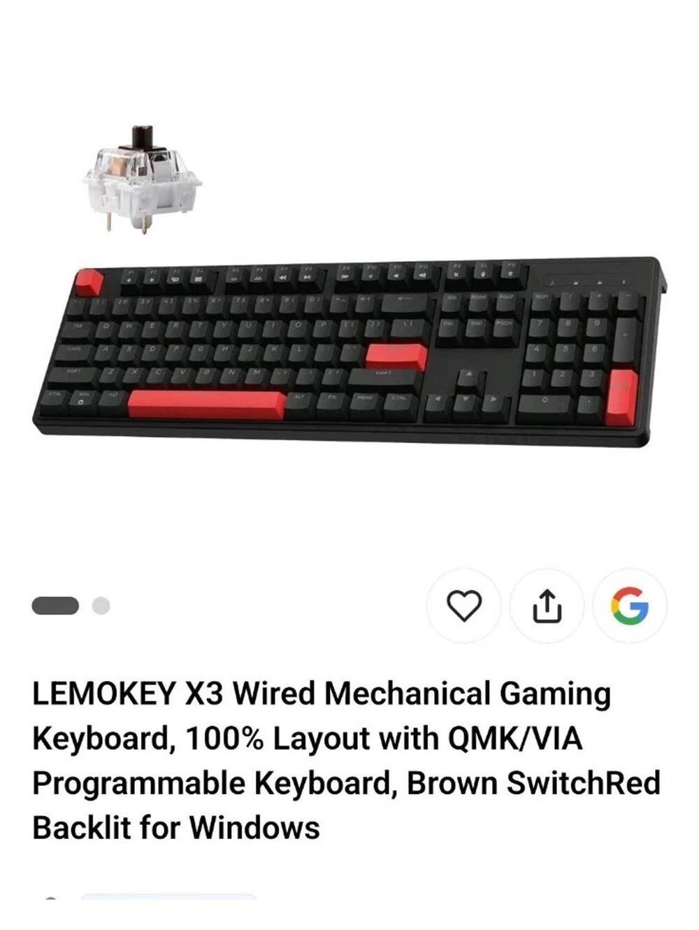 Lemokey 3X Pro Wireless  Mechanical Keyboard  Brown Switch Gaming Keyboard